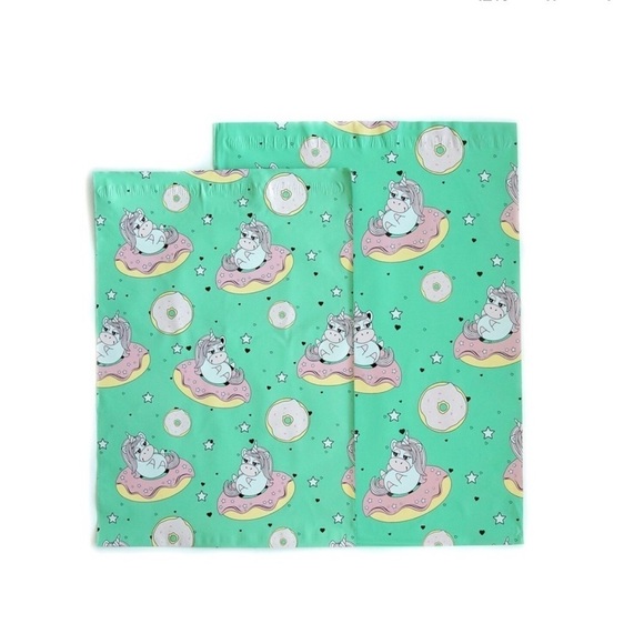 Mix of 50 polymailers 12x15 inches and 10x13 in unicorns doughnuts shipping bags - Picture 1 of 3